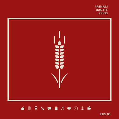 Wheat or rye spikelet symbol iconのイラスト素材