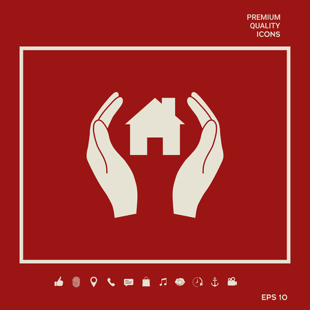 Hands holding homeのイラスト素材