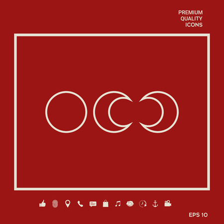 Phases of the moon - line iconsのイラスト素材