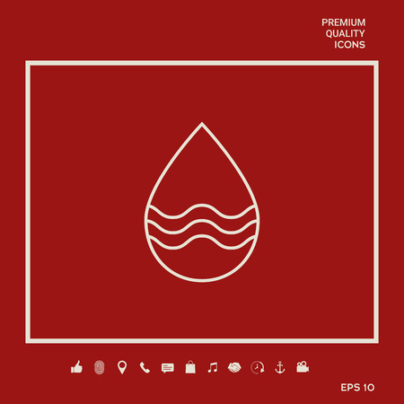 Drop line icon with waves. Element for your designのイラスト素材