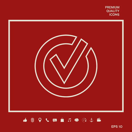 Rounded check mark line iconのイラスト素材