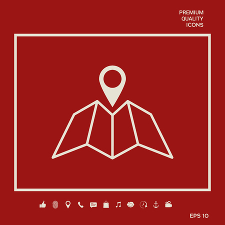 Map icon with Pin Pointerのイラスト素材