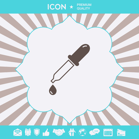 Pipette icon with drop . Signs and symbols for your designtのイラスト素材