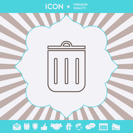 Trash can, icon . Signs and symbols for your designtのイラスト素材