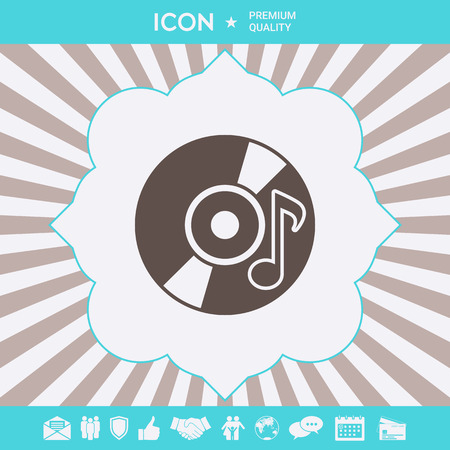 CD, DVD with music symbol icon. Element for your designのイラスト素材