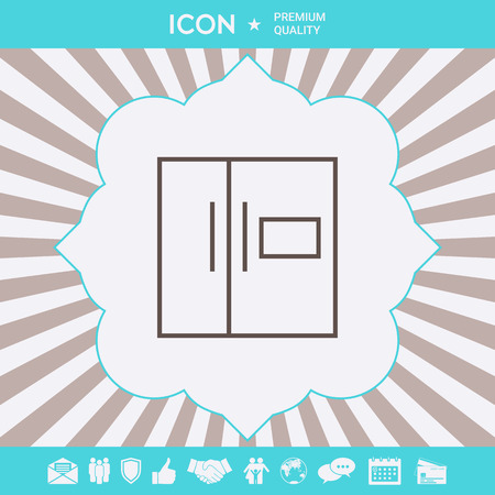 Refrigerator linear icon . Signs and symbols for your designtのイラスト素材