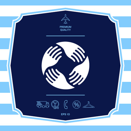 Teamwork Hands Logo. Human connectionのイラスト素材