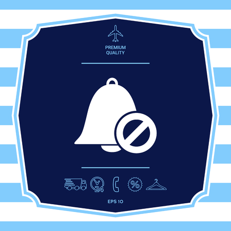 No bell icon. Prohibition sign. Stop symbolのイラスト素材