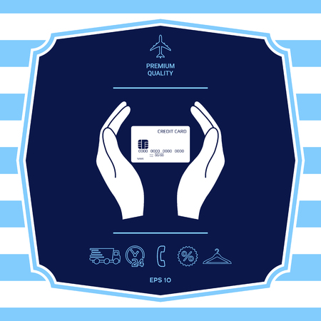 Hands holding credit cardのイラスト素材