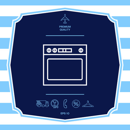 Oven linear iconのイラスト素材