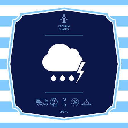 Cloud thunderstorm lightning rain icon. Element for your designのイラスト素材