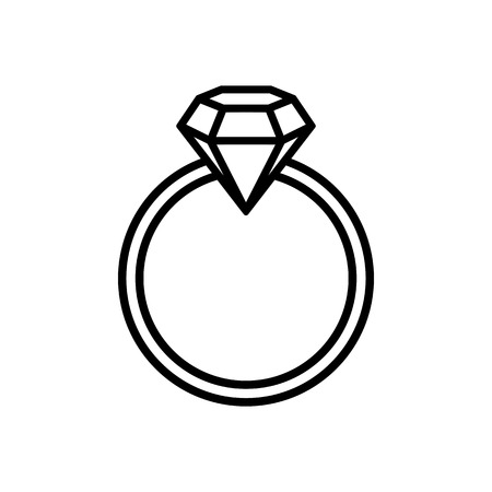 Ring with gemstone, diamond - line icon. Graphic elements for your designのイラスト素材