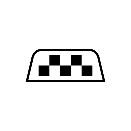 Taxi sign on taxi roof. Chequered pattern as a distinctive sign on a taxiのイラスト素材