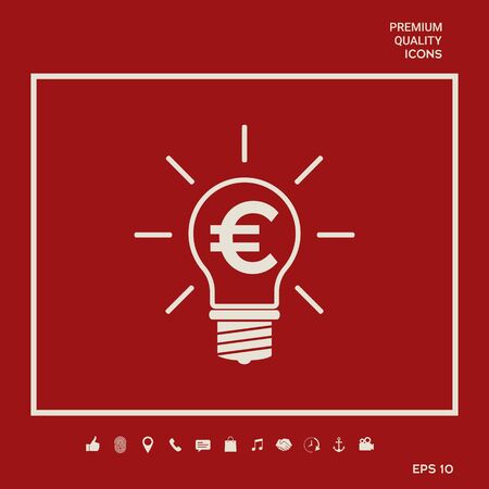 Light bulb with euro symbol business conceptのイラスト素材