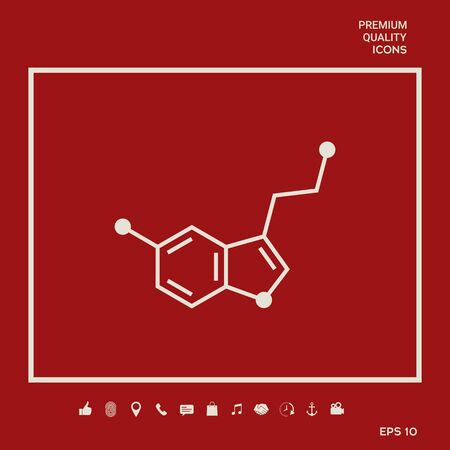 Chemical formula icon. Serotonin. Element for your designのイラスト素材