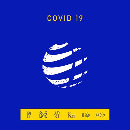 Earth logo with grunge effect. Element for your designのイラスト素材