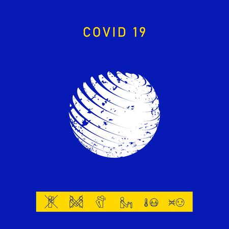 Earth logo design with grunge effect. Element for your designのイラスト素材