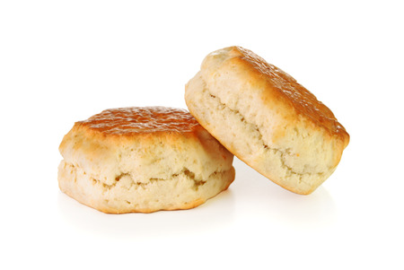 Two uncut scones on a white の写真素材