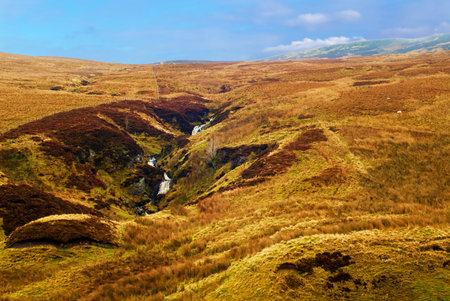 Hilly landscape near Inverkip in Scotlandの写真素材
