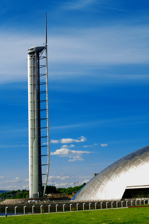 Science Tower at Science Centre in Glasgow, Scotlandの写真素材
