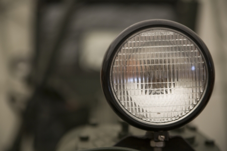 Car light is round and isolated from vehicleの写真素材