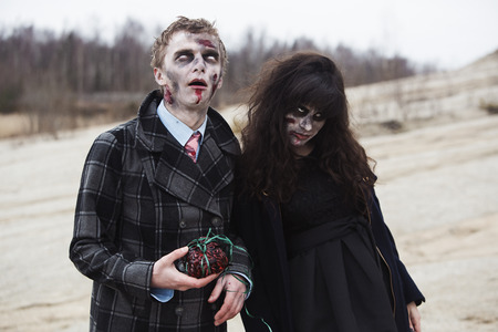 A zombie couple on their first dateの写真素材