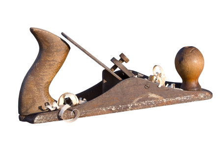 old instrument of the joiner, is insulated on white background
