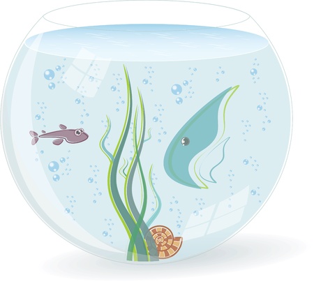 Fishbowl with fishesのイラスト素材