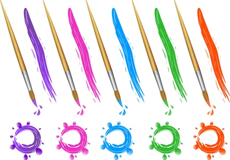 Brushes and strokes of paintのイラスト素材