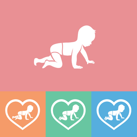 Baby silhouette, vector illustrationのイラスト素材
