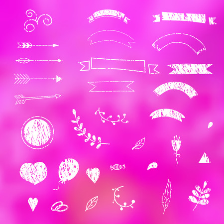 Design elements love a manual graphics with a texture on a blurred background.のイラスト素材