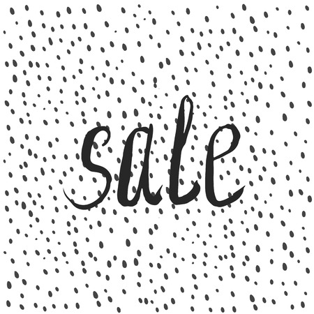 Sale lettering against the background of a point. Hand drawn graphics.のイラスト素材