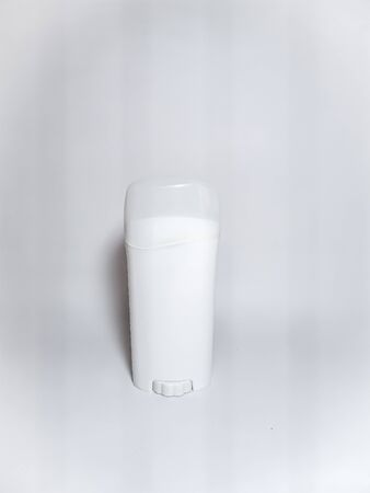 Personal hygiene item - white deodorant on a white background.の写真素材