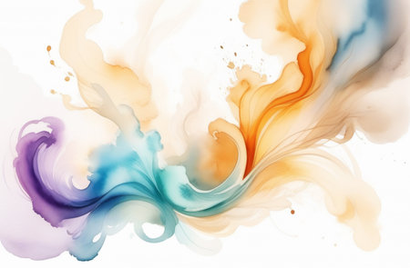 Abstract background with watercolor stains in pastel tones. Beautiful screensaver, background for design.の素材