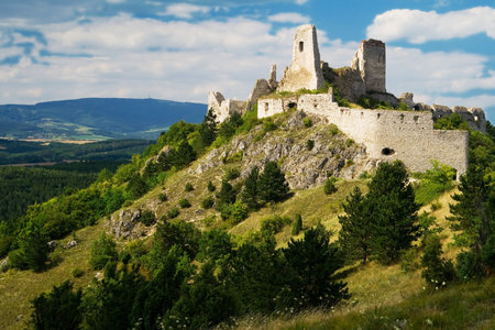 the ruins of castle Cachtice - Slovakiaの写真素材