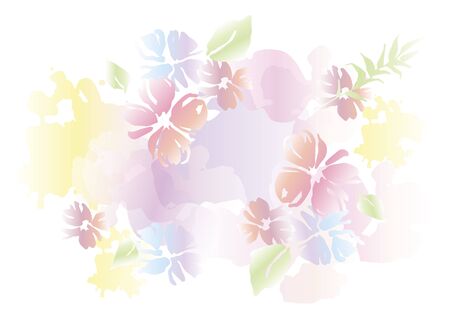 Floral summer abstract background in watercolor style.のイラスト素材