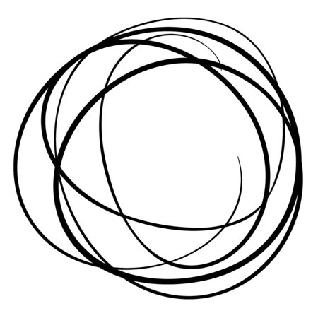 Decorative circle of black lines. Element for your design. Vector illustration.のイラスト素材