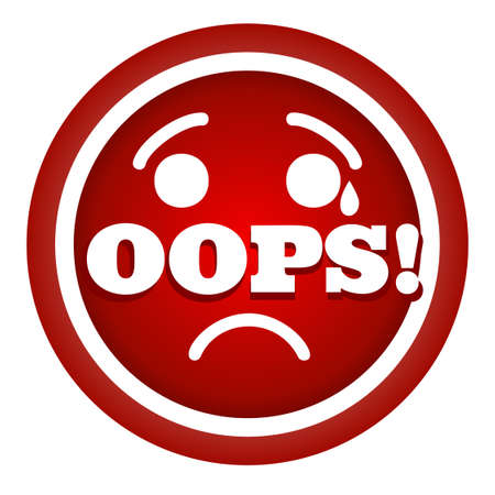 Red sign oops illustration. Vector colorful illustration.のイラスト素材