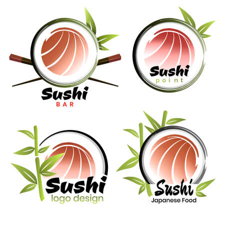 Set of sushi roll templates design for sushi bar or restaurant.のイラスト素材