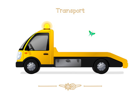 vector illustration series of Cartoon Transport. Wrecker / tow. Clipart isolated on transparent background. Graphics. Stylized objects. Hand drawn concept. Design elements (sketch). Baby picsのイラスト素材
