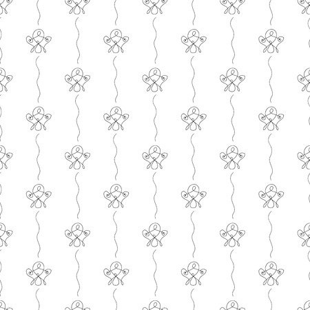 Vector black and white seamless pattern on transparent background. 010のイラスト素材