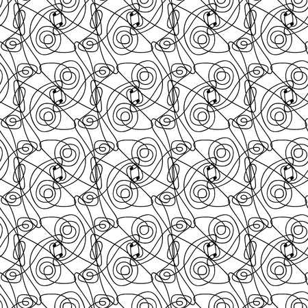 Vector black and white seamless pattern on transparent background. 059のイラスト素材