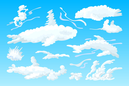 vector animal shaped cloud. Cartoon cloudy sky setのイラスト素材