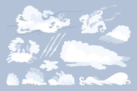 vector animal shaped cloud. Flat pastel setのイラスト素材