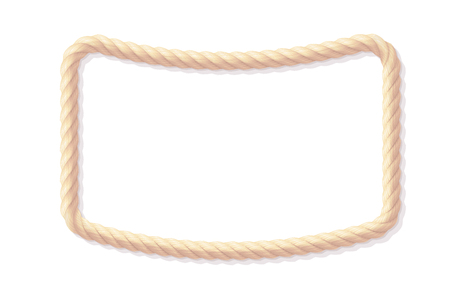 vector rope frame. Vintage realistic twisted cordのイラスト素材