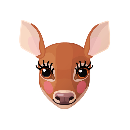 vector cartoon animal clipart: female red deerのイラスト素材
