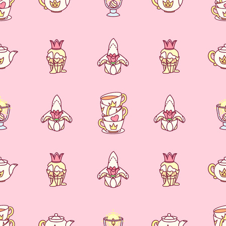 vector seamless pattern Little Princess paper artのイラスト素材