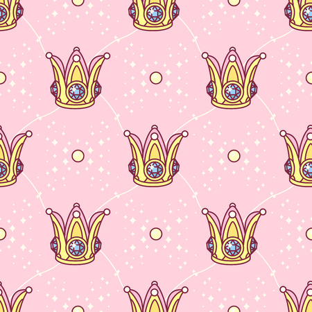 vector seamless pattern Little Princess paper artのイラスト素材