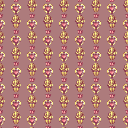 vector seamless pattern Little Princess paper artのイラスト素材