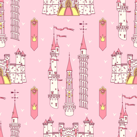 vector seamless pattern Little Princess paper artのイラスト素材
